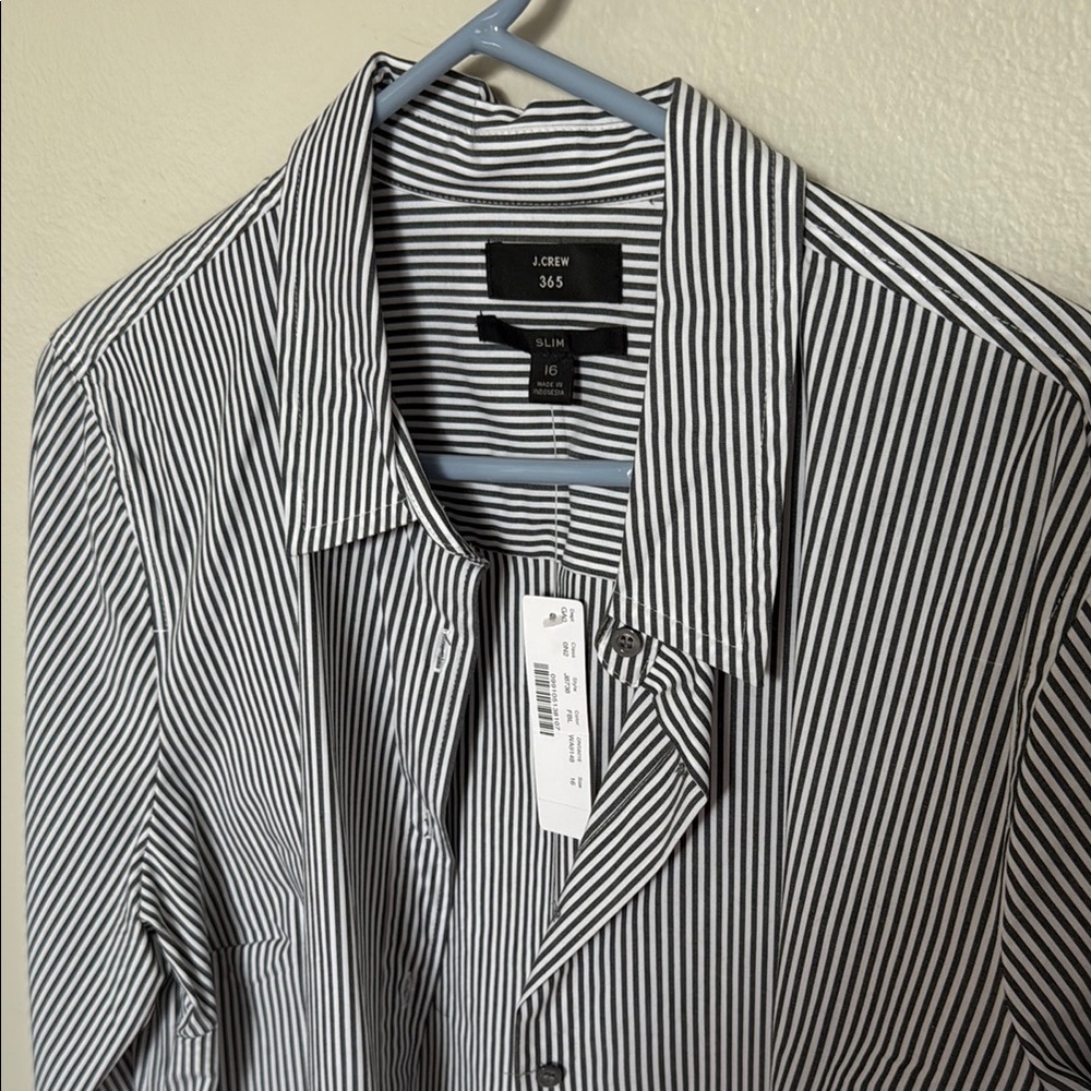 J.Crew Black and White Striped Shirt - Picture 1 of 3